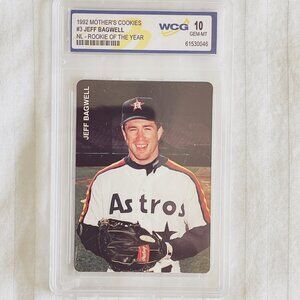 1992 Mother's Cookies #3 JEFF BAGWELL ** NL Rookie of the Year. WCG 10 GEM-MT.